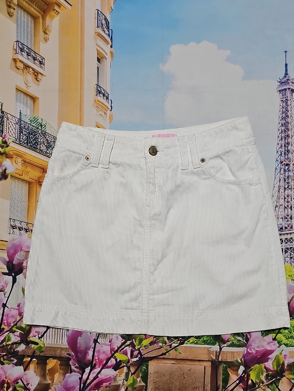 Lilly‎ Pulitzer White Corduroy Mini Skirt Size 0